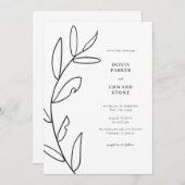 Modern Simple Wedding Invitation Kaart (Voorkant / Achterkant)