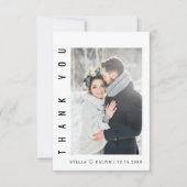 Modern Simple Wedding Photo Bedankkaart (Voorkant)