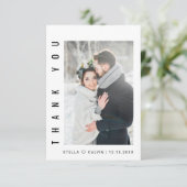 Modern Simple Wedding Photo Bedankkaart (Staand voorkant)