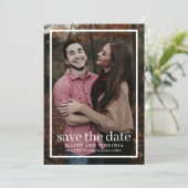 Modern Simple Wedding Photo Save The Date (Staand voorkant)