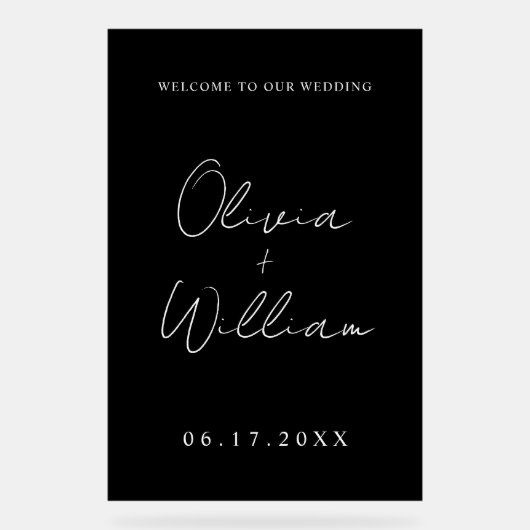 Modern Simple Wedding Welkom Acryl Bord (Voorkant)