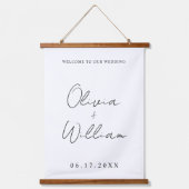 Modern Simple Wedding Welkom Hangend Wandkleed (Voorkant)