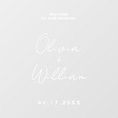 Modern Simple Wedding Welkom Raamsticker (Vel)