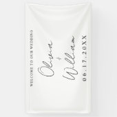 Modern Simple Wedding Welkom Spandoek (Verticaal)