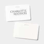 Modern Simple White Trendy Minimalist Plain Badge (Voor- en achterkant)