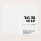 Modern Simple White Trendy Minimalist Plain  Visitekaartjes (Buitenkant ongevouwen)