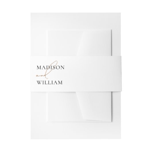 Modern Simple White Wedding Uitnodigingen Wikkel (Voorkant Voorbeeld)