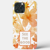 Modern Sinaasappel Bloemen  Trendy Quote Case-Mate iPhone Case (Achterkant)