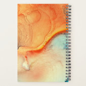 Modern Sinaasappel en Blauw Marmered Monogram Planner (Achterkant)