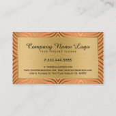 Modern Sinaasappel & Goud Zebra Stripes Patroon Visitekaartje (Achterkant)
