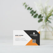 Modern Sinaasappel & Professional Visitekaartje (Staand voorkant)