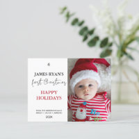Modern Single Photo First Christmas-Briefkaart