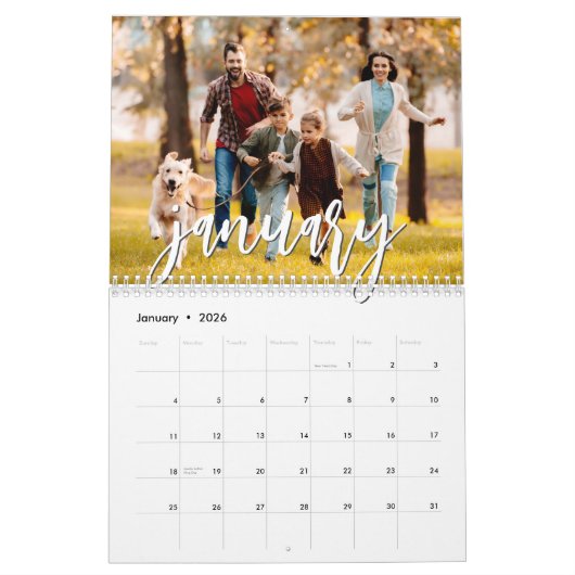 Modern Single Photo Script Custom Kalender (Jan 2026)