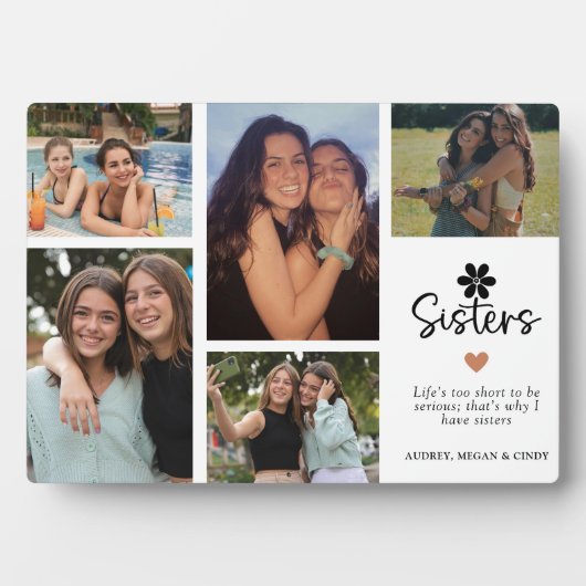 Modern Sisters Grid Keepsake Gift Fotoplaat (voorkant)