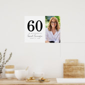 Modern Sixty Black White Photo 60th Birthday Poster (Keuken)
