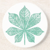 Modern Skeleton Green Maple Leaf Zandsteen Onderzetter (Voorkant)