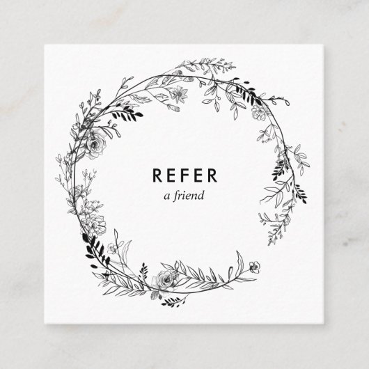 Modern Sketch Flowers Aanbevelingskaartje (Voorkant)