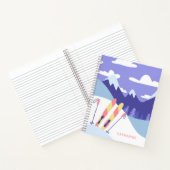 Modern Skiing Winter Ski Slopes Personalized Notitieboek (Binnen)