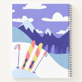 Modern Skiing Winter Ski Slopes Personalized Notitieboek (Achterkant)