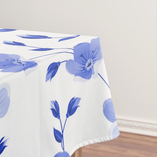Modern Sky Blue Daisy Floral Tafelkleed (Voorbeeld)