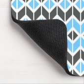 Modern Sky Blue Dark Gray Herringbone Geometric Muismat (Hoek)