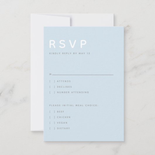 Modern Sky Blue Editorial All Caps RSVP (Devant)