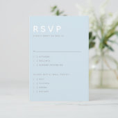 Modern Sky Blue Editorial All Caps RSVP (Debout devant)