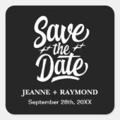 Modern Sla de datum Aangepaste bruiloft aankondigi Vierkante Sticker (Voorkant)
