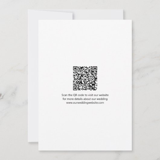 Modern Sla de datum Foto QR Code Bruiloft Kaart (Achterkant)