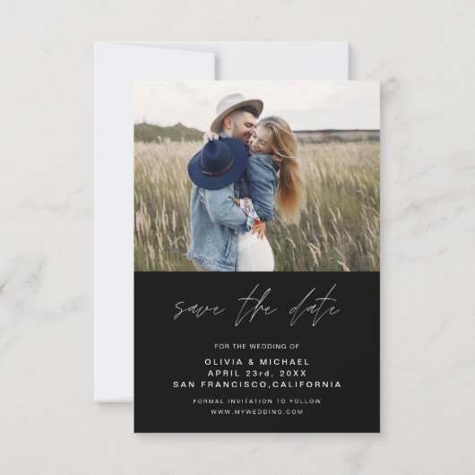Modern Sla de datumfoto op Save The Date (Achterkant)