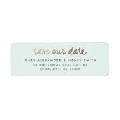 Modern sla het adres van de datumterugkeer op etiket (Voorkant)