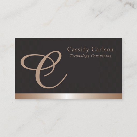 Modern & Slank Initiaal Monogram Generiek Visitekaartje (Voorkant)