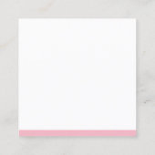 Modern Slank Ontwerp Roze Wit Vlak Verfijnd Vierkante Visitekaartje (Achterkant)