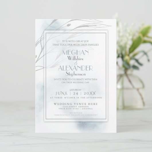 Modern Slate Blue Waterverf Splash Kaart (Staand voorkant)