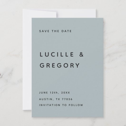 Modern Slate Editorial All Caps Save the Date (Devant)