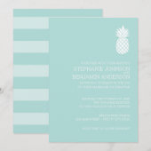 Modern Slate Stripes Pineapple Wedding Kaart (Voorkant / Achterkant)