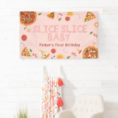 Modern Slice Baby Pizza Birthday Banner (Insitu)