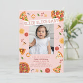 Modern Slice Baby Pizza eerste verjaardag Kaart (Staand voorkant)