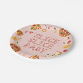 Modern Slice Baby Pizza Party Papieren Bordje (Gekanteld)