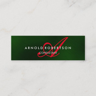 Modern Slim Monogram Green Trendy Visitekaartje