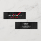 Modern Slim Monogram Trendy Floor Grey Plain Mini Visitekaartje (Voorkant / Achterkant)