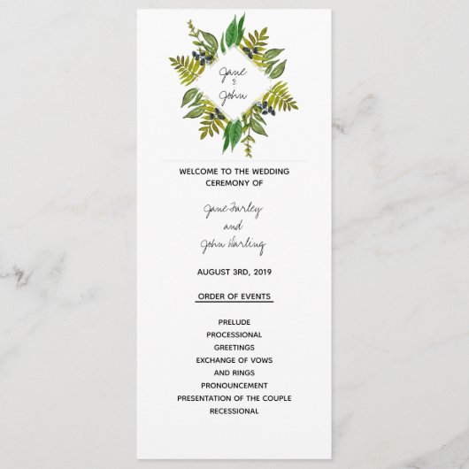 Modern sloopprogramma programma (Voorkant)