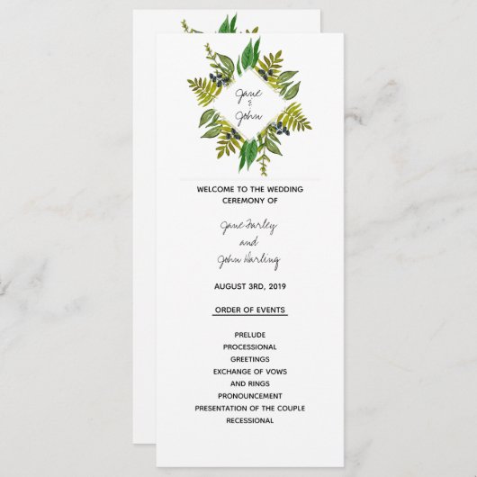 Modern sloopprogramma programma (Voorkant / Achterkant)