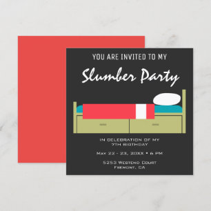 Modern Slumber Party Birthday Uitnodiging