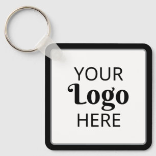 Modern Small Business QR Code Company Logo Promo Sleutelhanger