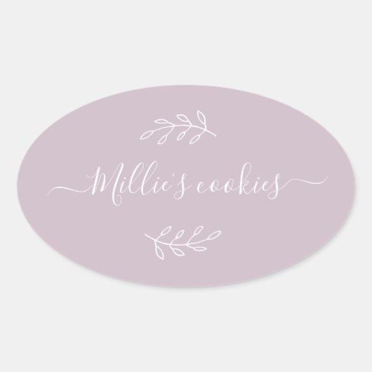 Modern Small Business Script naam Paarse label (Voorkant)