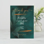 Modern smaragdgroen en bladeren dank u kaart (Staand voorkant)