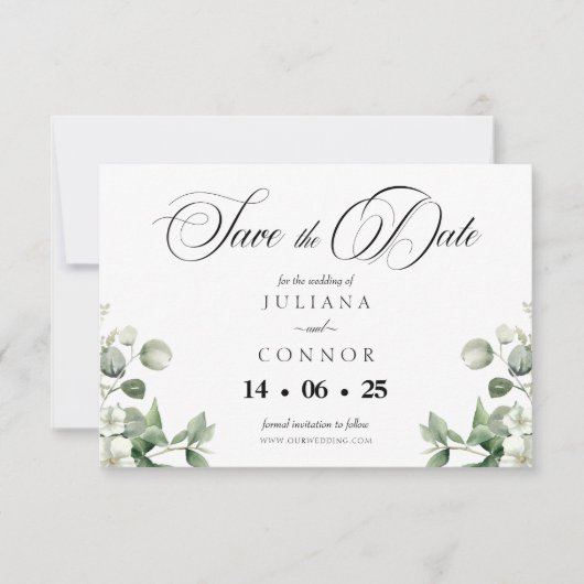 Modern smaragdgroen Save the Date Kaart (Voorkant)