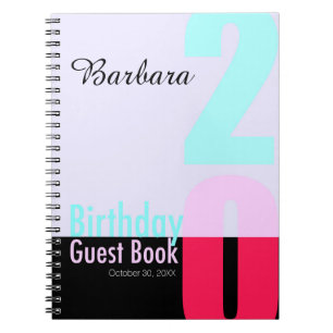 Modern Smart 20th Birthday Party Guestbook NB Notitieboek
