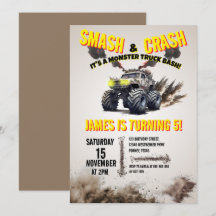 Modern SMASH & CRASH Monster Truck Verjaardagsfees